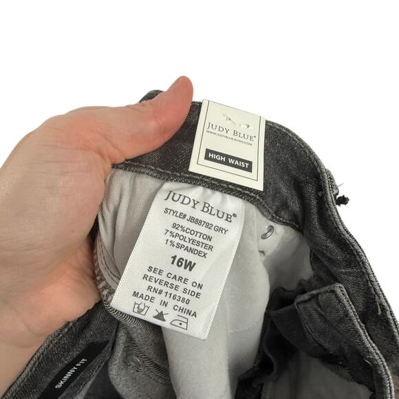 Judy Blue Grey Street Tummy Control Skinny Jeans High Rise NEW Womens Plus 16W - Picture 8 of 9